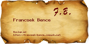 Francsek Bence névjegykártya